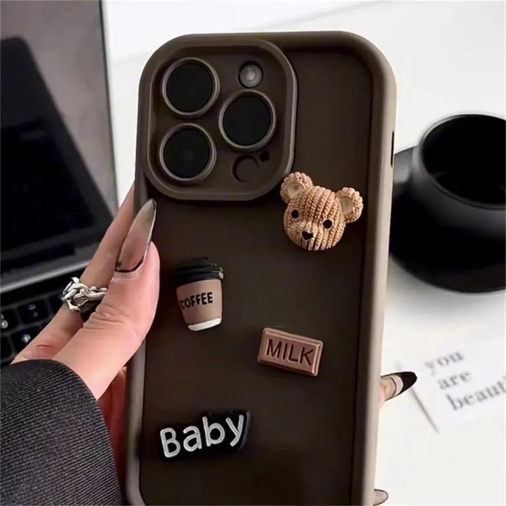 Coffee Doll Bear Soft Shell Phone Case - Bellarte Enchanté Coffee Doll Bear Soft Shell Phone Case
